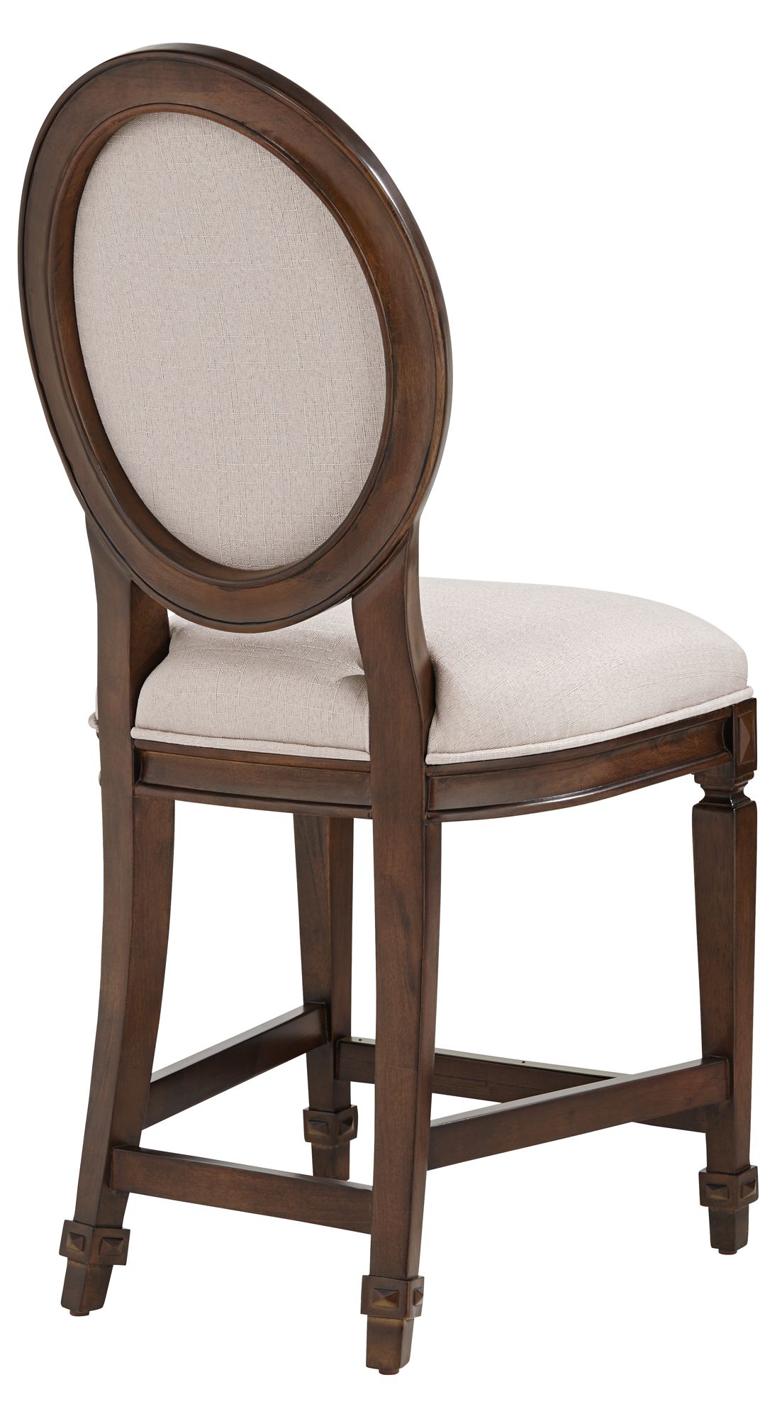 55 Downing Street Aiden 24" High Walnut and Linen Counter Stool