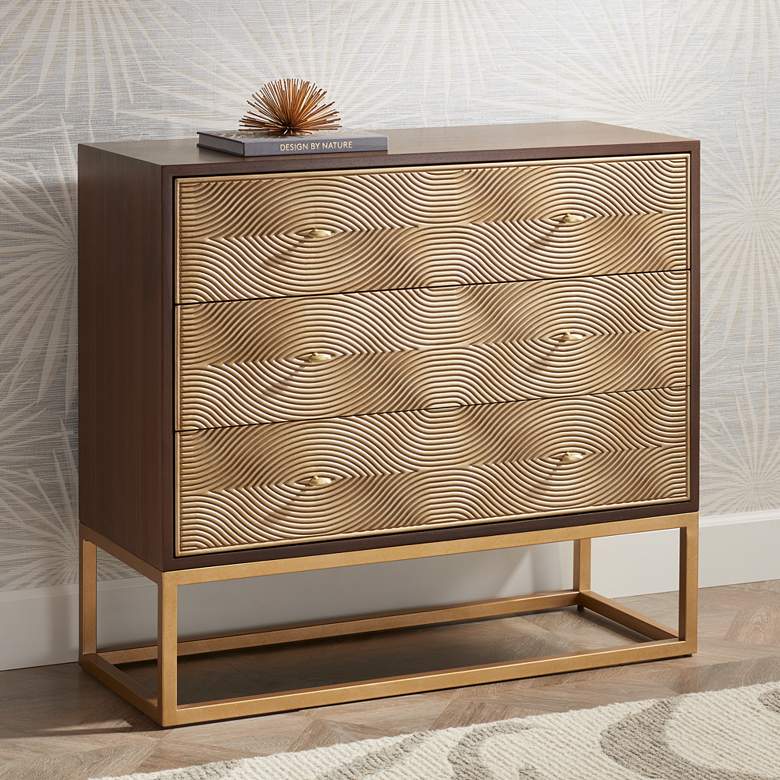 Image 2 55 Downing Street Alban 39" Wide Modern Luxe 3-Drawer Chest