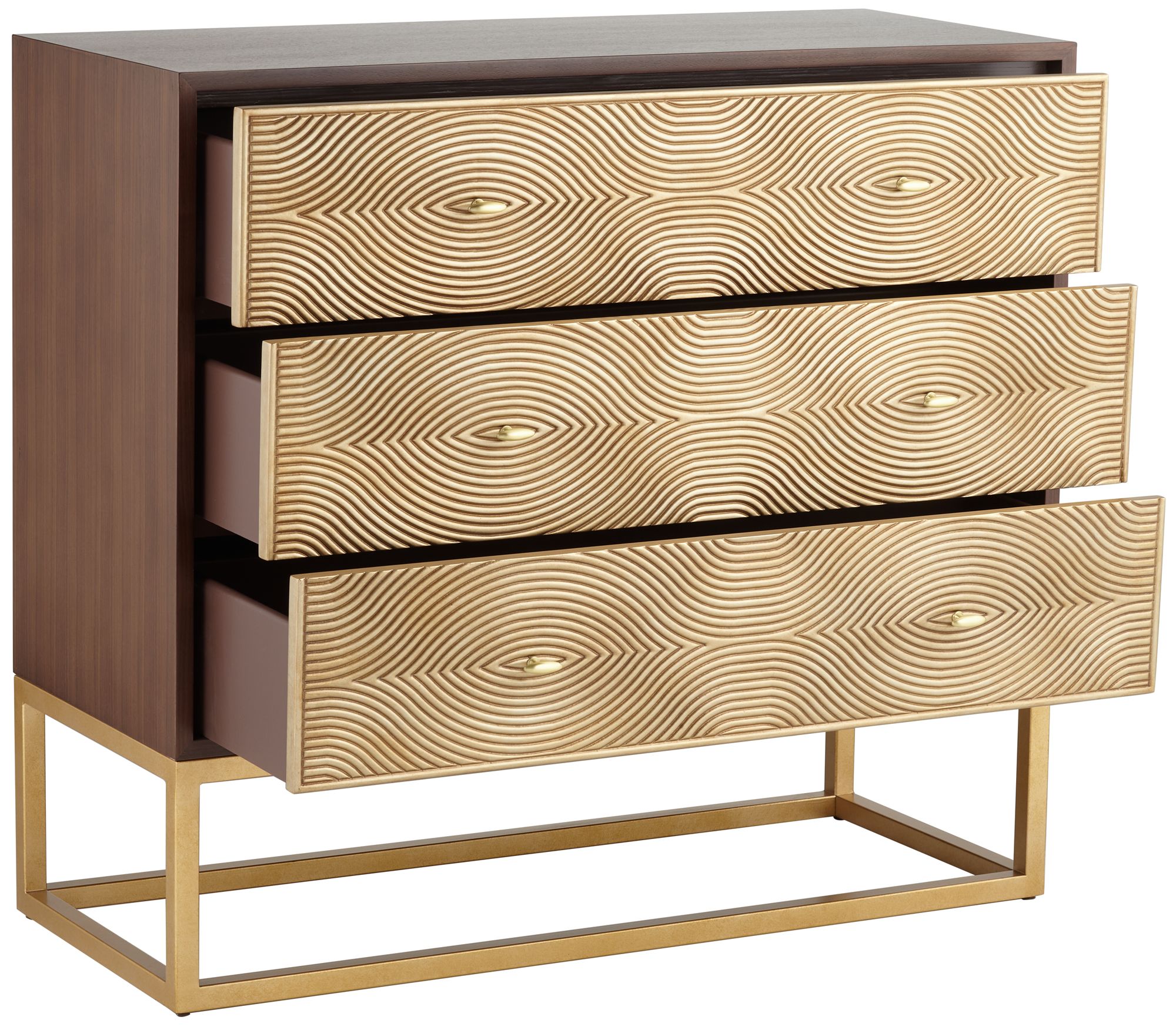 55 Downing Street Alban 39" Wide Modern Luxe 3-Drawer Chest in scene