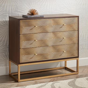 55 Downing Street Alban 39" Wide Modern Luxe 3-Drawer Chest