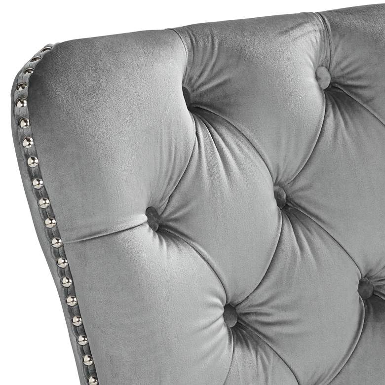 Image 4 55 Downing Street Annabelle Tufted Gray Velvet Dining Chairs Set of 2 more views