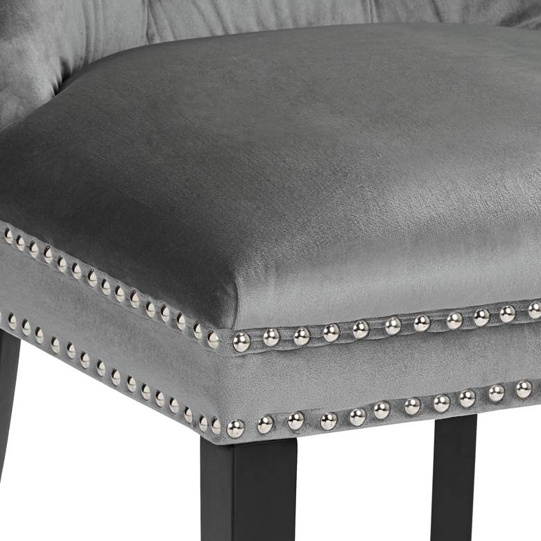 Image 6 55 Downing Street Annabelle Tufted Gray Velvet Dining Chairs Set of 2 more views