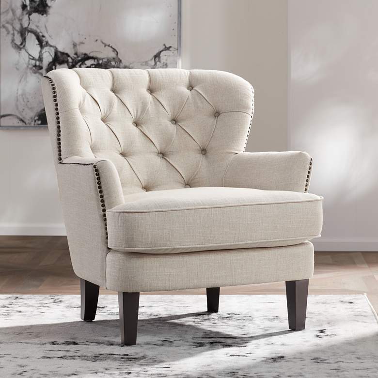 Image 1 55 Downing Street Asher Brussels Linen Accent Chair