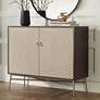 1_55 Downing Street Auric 35 1/2" Wide Mahogany and Brass Modern Cabinet