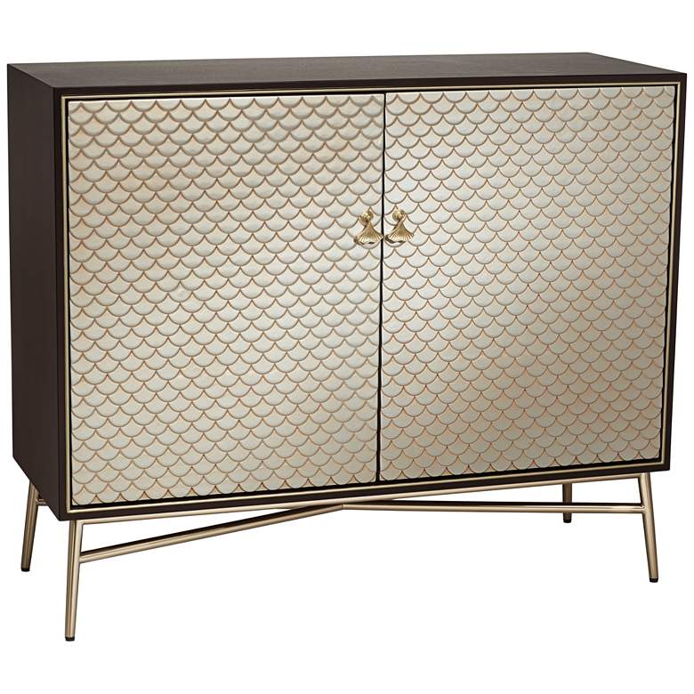 Image 2 55 Downing Street Auric 42" Wide Mahogany and Brass Modern Cabinet