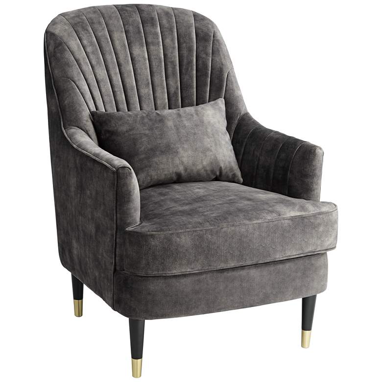 Image 3 55 Downing Street Austen 28" Wide Tufted Charcoal Gray Velvet Armchair
