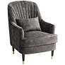 3_55 Downing Street Austen 28" Wide Tufted Charcoal Gray Velvet Armchair