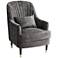 55 Downing Street Austen 28" Wide Tufted Charcoal Gray Velvet Armchair