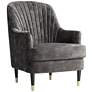 55 Downing Street Austen 28" Wide Tufted Charcoal Gray Velvet Armchair in scene