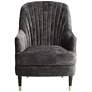 55 Downing Street Austen 28" Wide Tufted Charcoal Gray Velvet Armchair in scene
