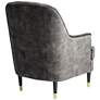 55 Downing Street Austen 28" Wide Tufted Charcoal Gray Velvet Armchair in scene