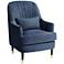 55 Downing Street Austen 28" Wide Tufted Navy Blue Velvet Armchair