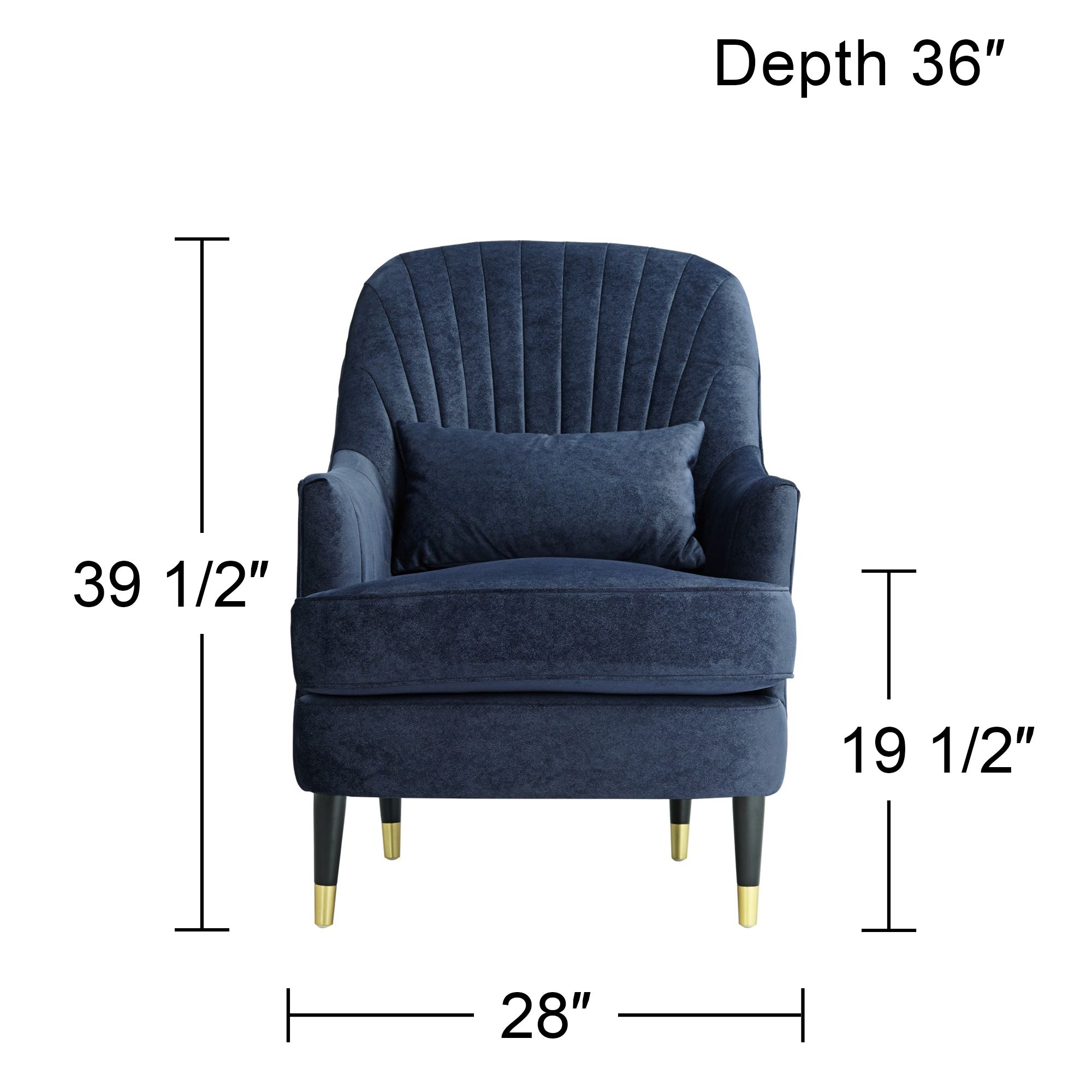 55 Downing Street Austen 28" Wide Tufted Navy Blue Velvet Armchair in scene