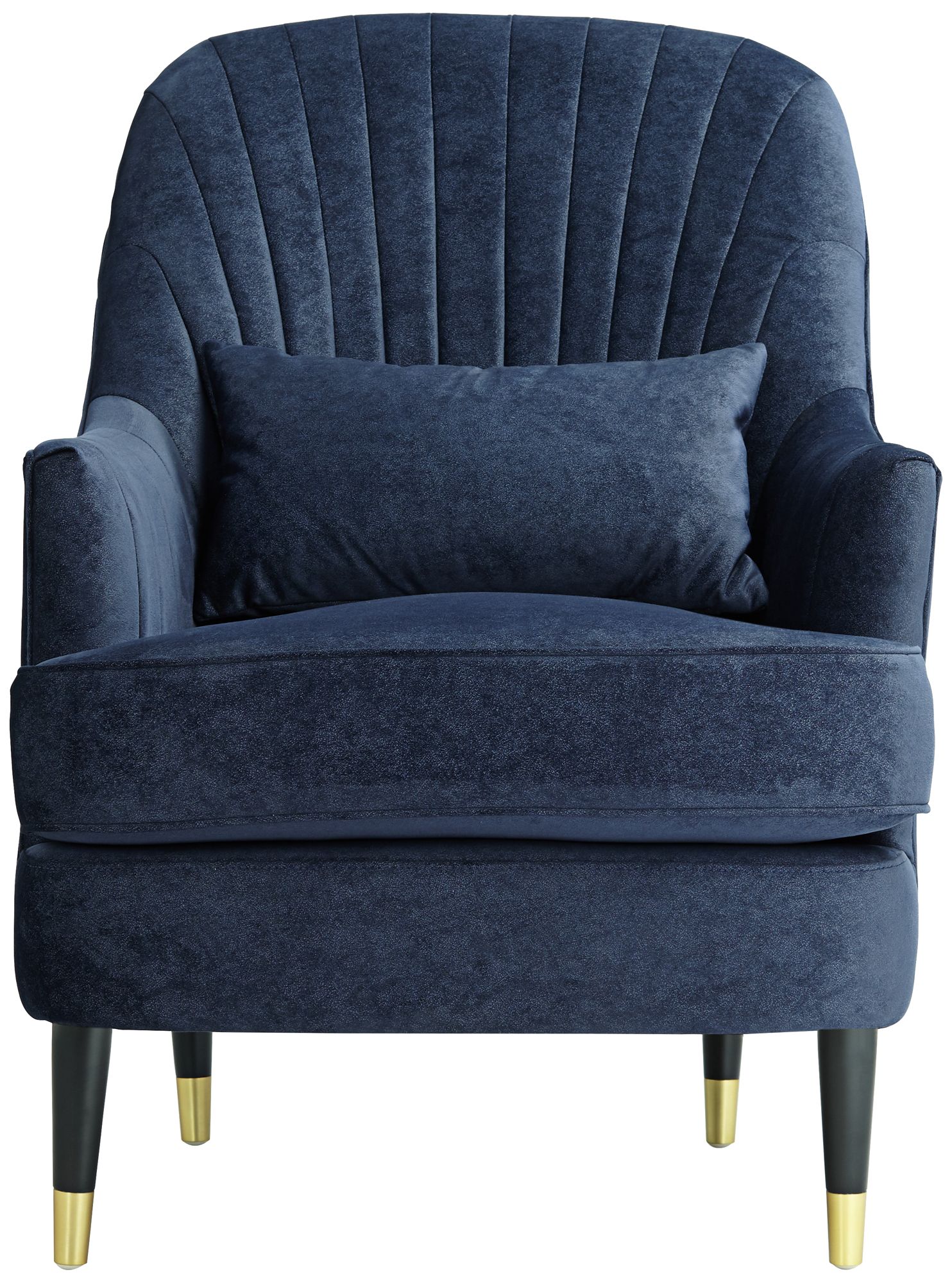 55 Downing Street Austen 28" Wide Tufted Navy Blue Velvet Armchair in scene