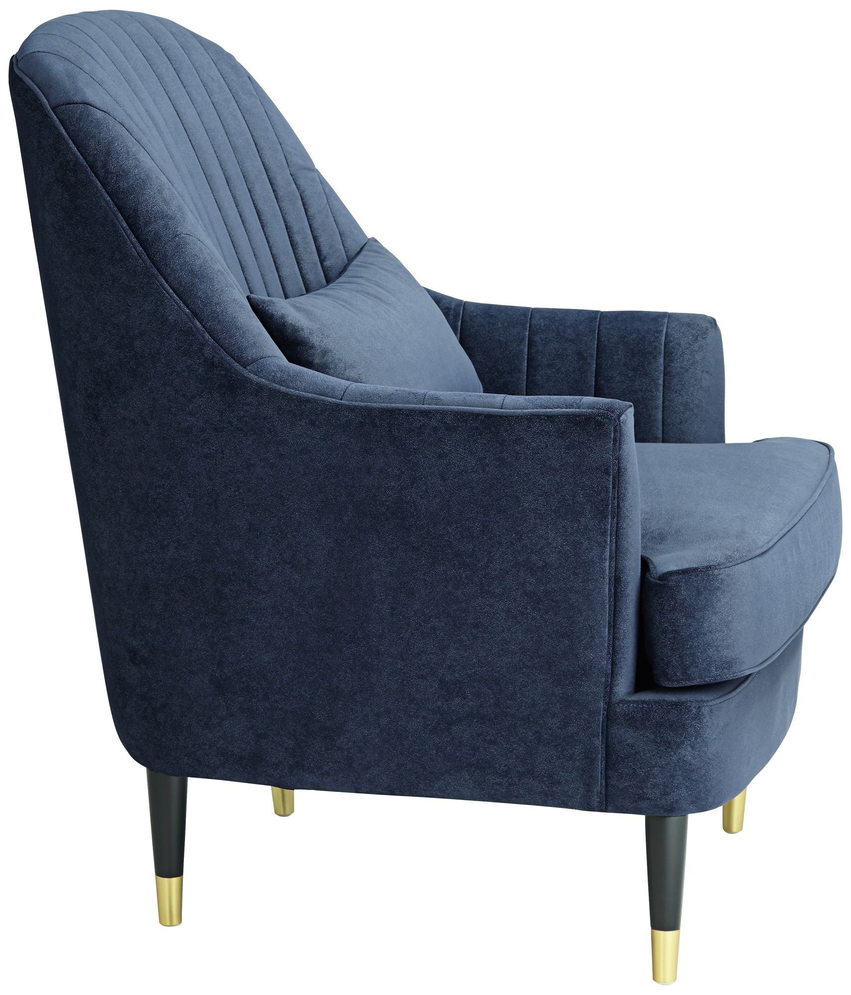 55 Downing Street Austen 28" Wide Tufted Navy Blue Velvet Armchair in scene