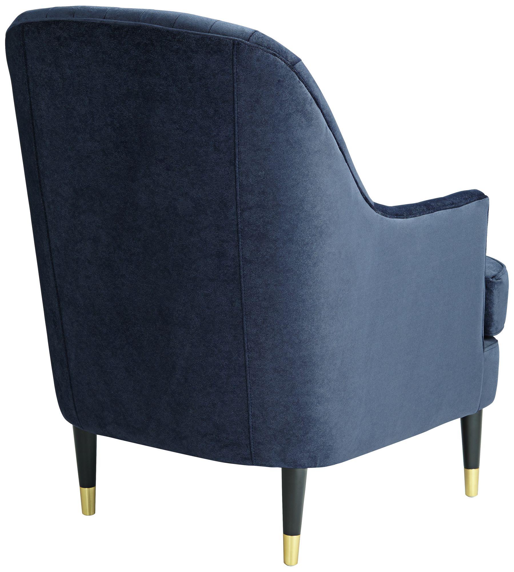 55 Downing Street Austen 28" Wide Tufted Navy Blue Velvet Armchair in scene