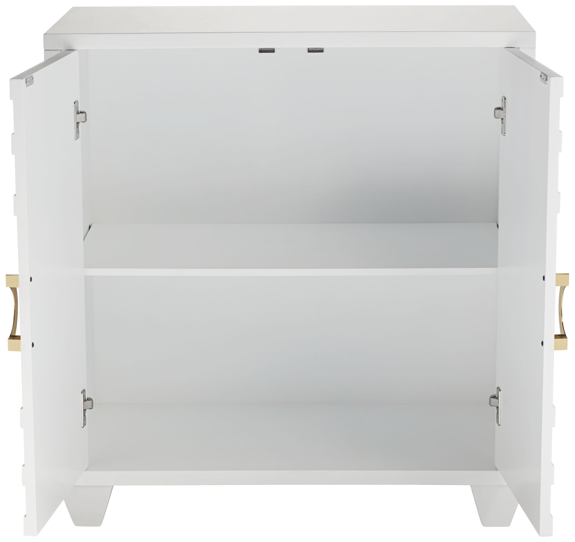 55 Downing Street Bertolli 30" Wide White Modern Luxe Accent Cabinet in scene