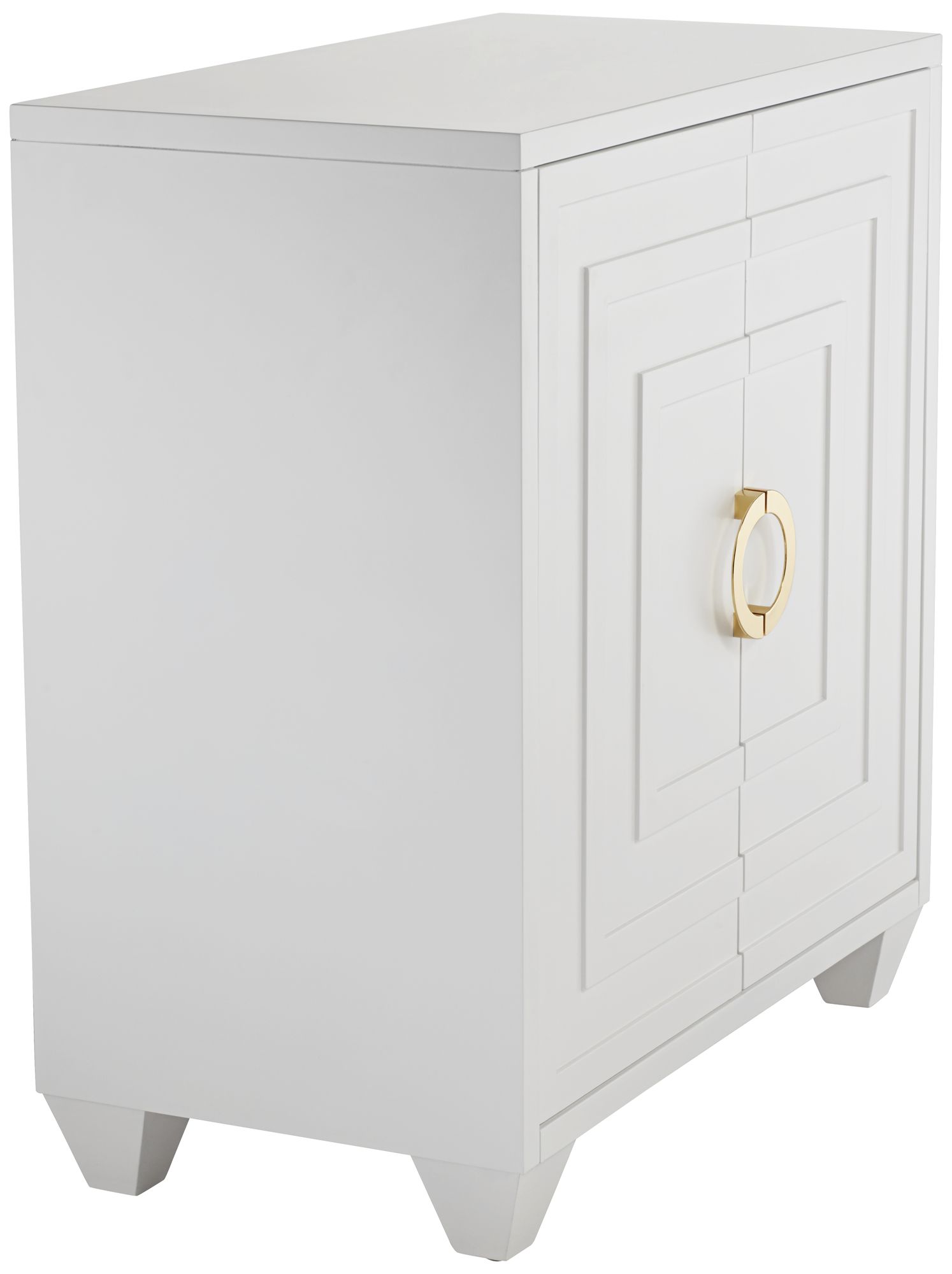 55 Downing Street Bertolli 30" Wide White Modern Luxe Accent Cabinet in scene