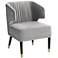 55 Downing Street Caroline 24" Wide Gray Velvet Pleat Modern Armchair