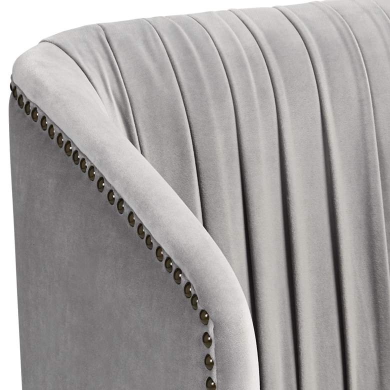 Image 4 55 Downing Street Caroline 24" Wide Gray Velvet Pleat Modern Armchair more views