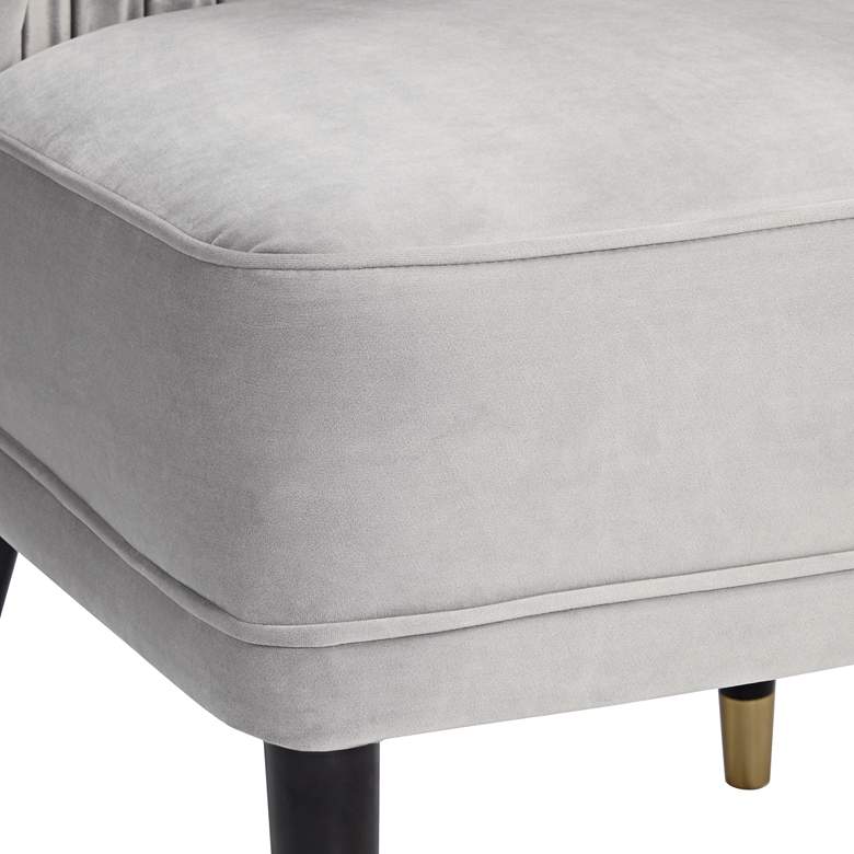 Image 5 55 Downing Street Caroline 24" Wide Gray Velvet Pleat Modern Armchair more views
