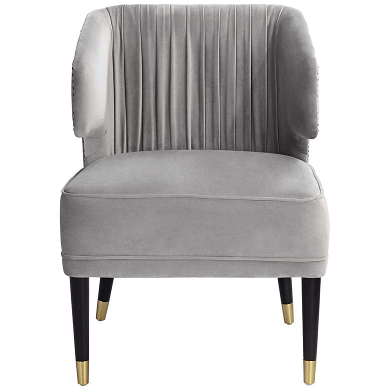 Image 6 55 Downing Street Caroline 24" Wide Gray Velvet Pleat Modern Armchair more views