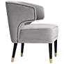 7_55 Downing Street Caroline 24" Wide Gray Velvet Pleat Modern Armchair more views