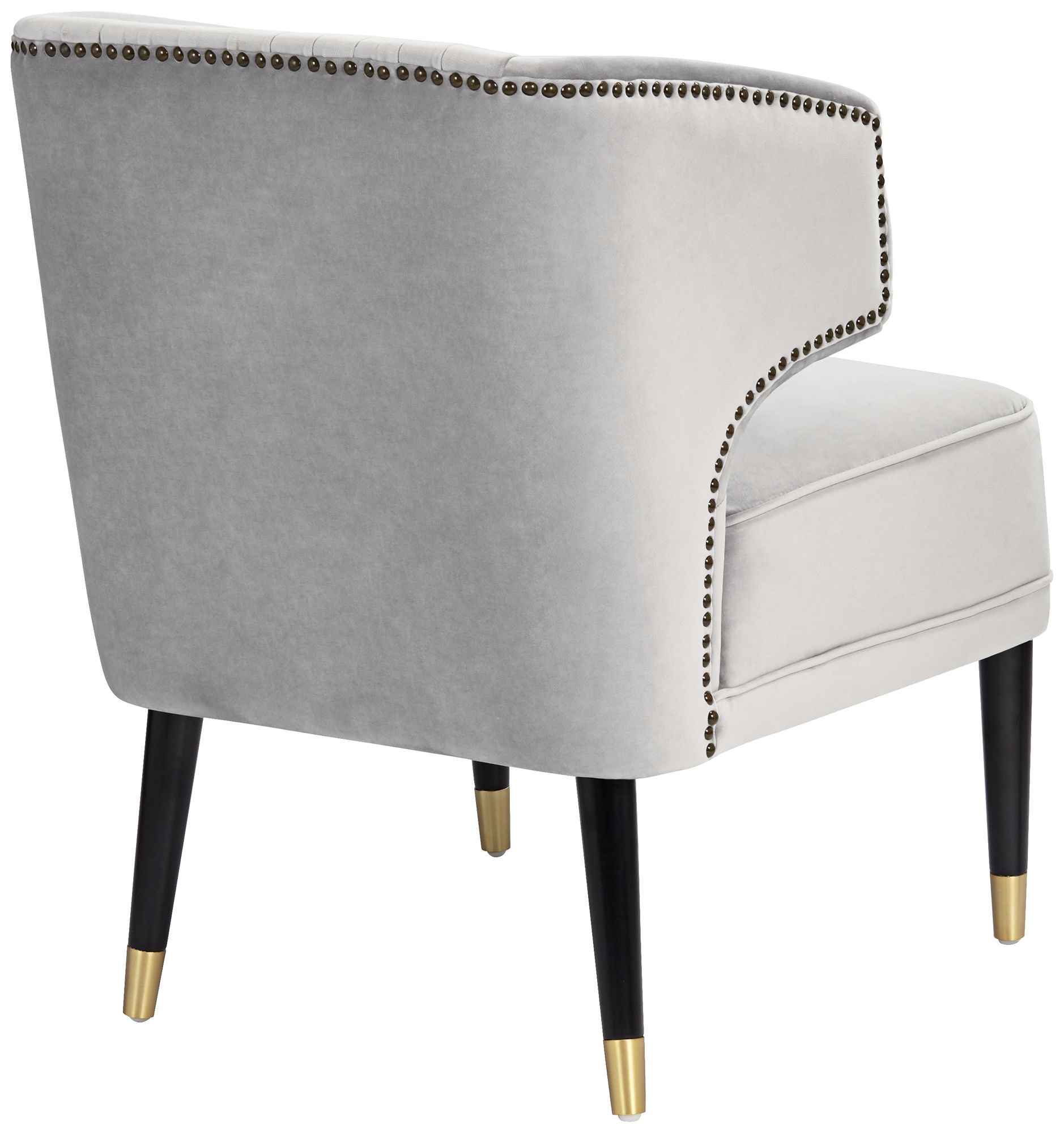 55 Downing Street Caroline 24" Wide Gray Velvet Pleat Modern Armchair in scene