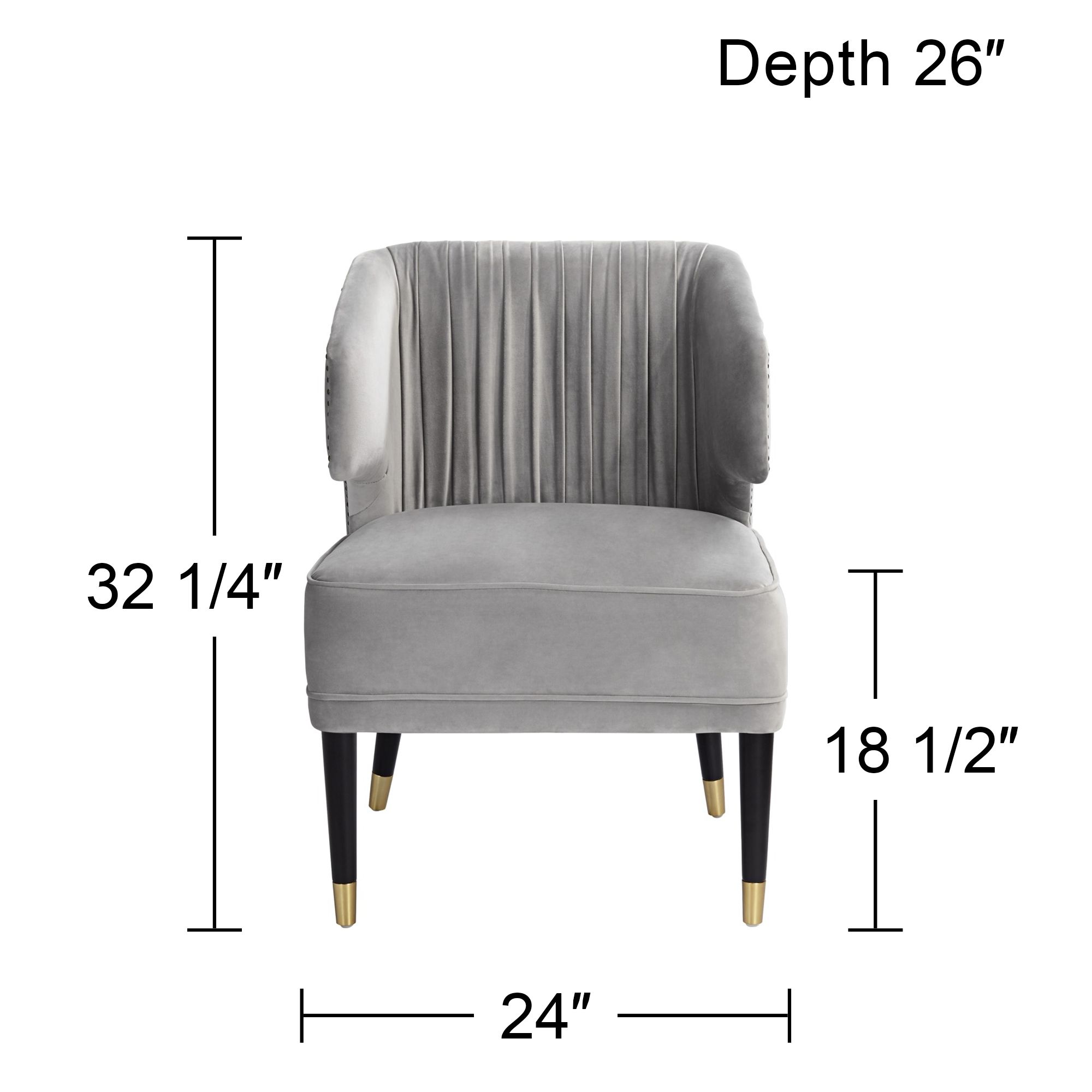 55 Downing Street Caroline 24" Wide Gray Velvet Pleat Modern Armchair in scene