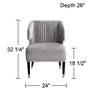 55 Downing Street Caroline 24" Wide Gray Velvet Pleat Modern Armchair in scene