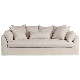 Image5 of 55 Downing Street Chateau 98 3/4" Wide Linen Fabric Slipcover Sofa more views