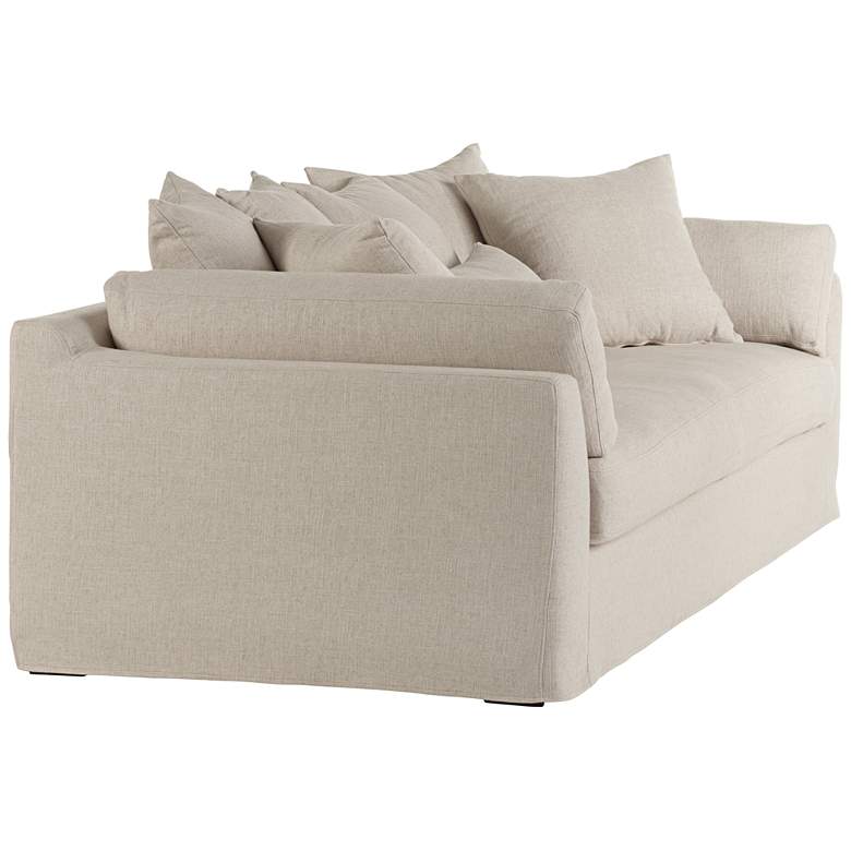 Image 6 55 Downing Street Chateau 98 3/4" Wide Linen Fabric Slipcover Sofa more views