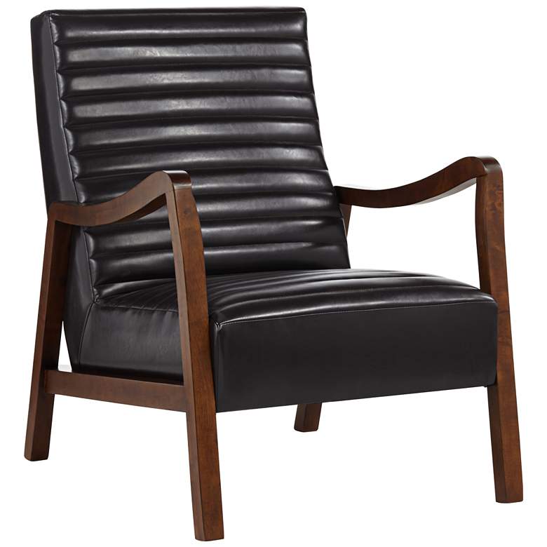 Image 3 55 Downing Street Columbe Brown Faux Leather Modern Lounge Arm Chair