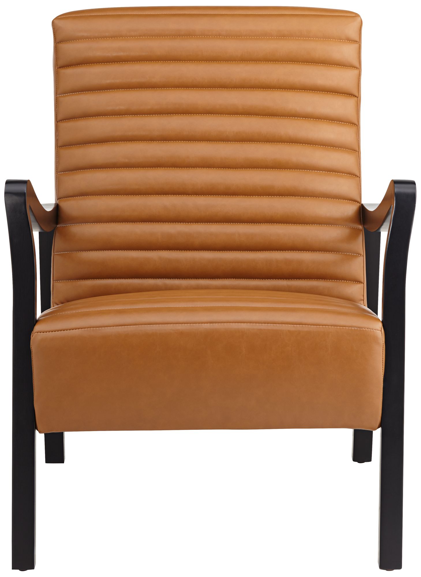 55 Downing Street Columbe Camel Faux Leather Modern Lounge Chair in scene
