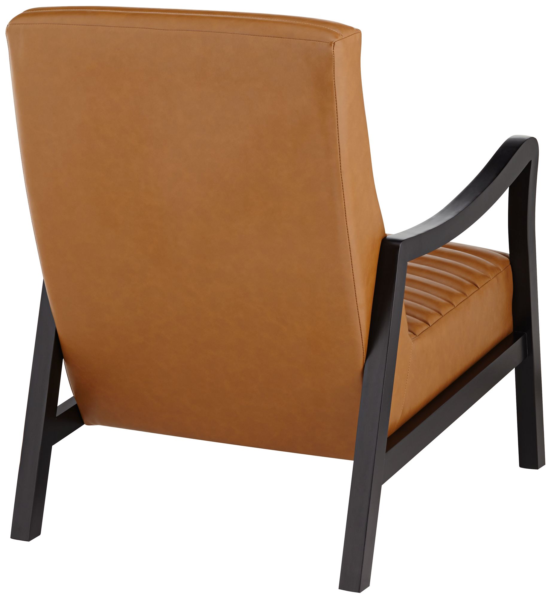 55 Downing Street Columbe Camel Faux Leather Modern Lounge Chair in scene