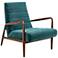 55 Downing Street Columbe Dark Teal Green Fabric Modern Lounge Arm Chair