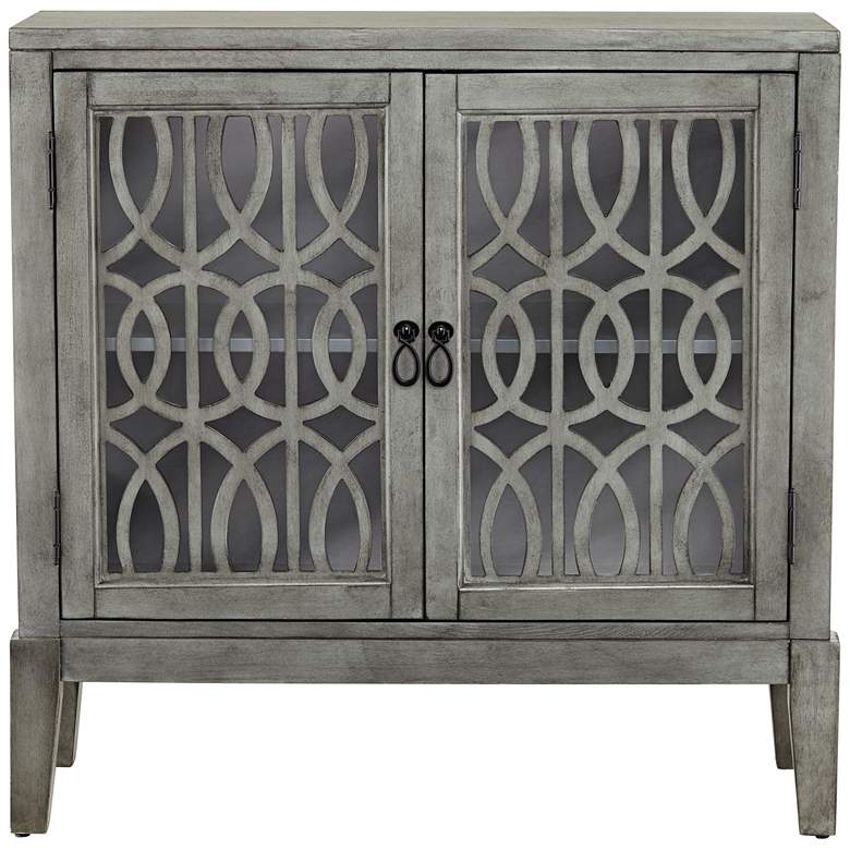 Image 6 55 Downing Street Elias 36 inch Wide Gray Wood 2-Shelf Decorative Cabinet more views