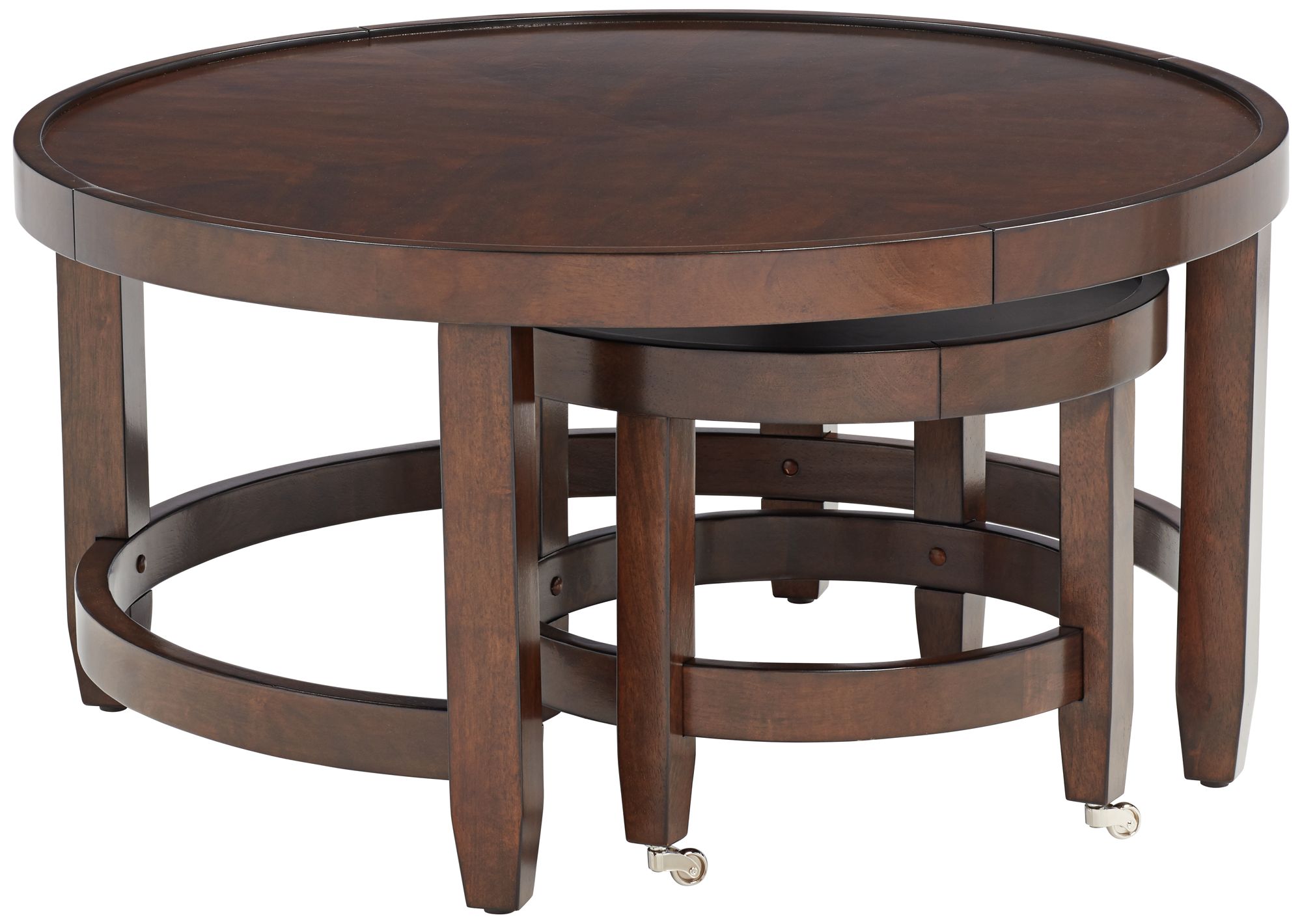 Emerson Dark Oak Wood Nesting Tables Set of 2 78T57 Lamps Plus
