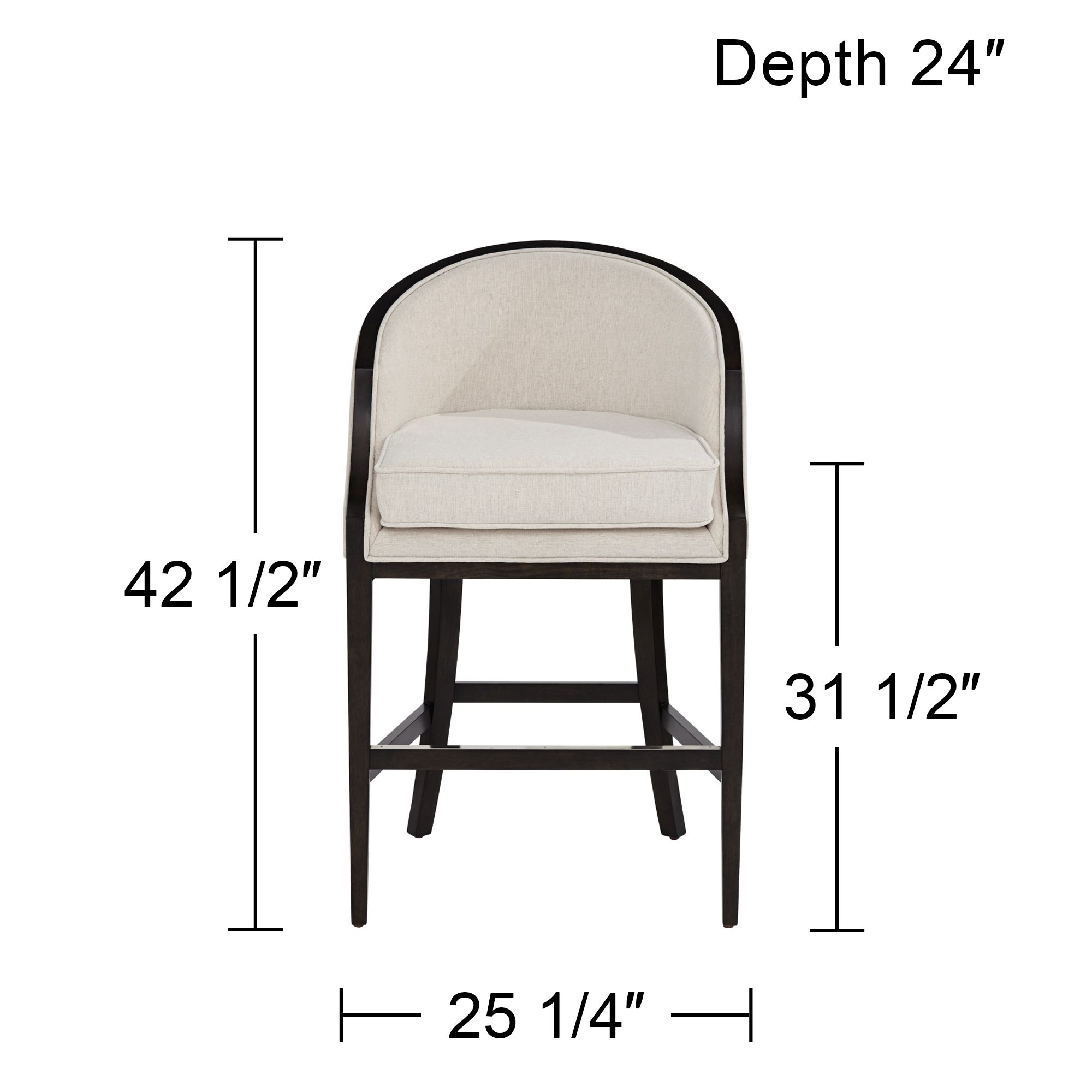 55 Downing Street Jasper 31" High Oatmeal Fabric Bar Chair Stool