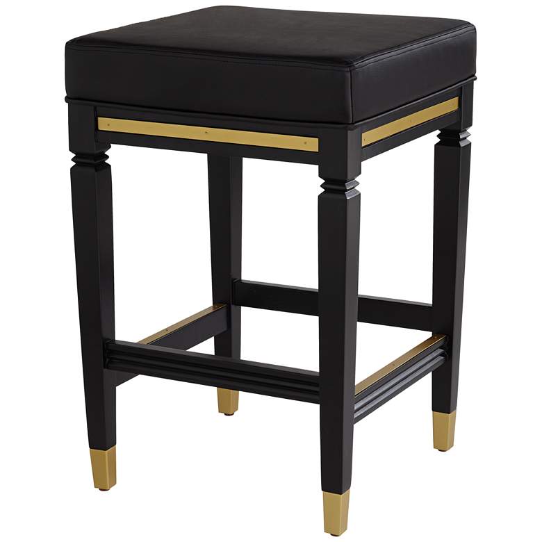 Image 2 55 Downing Street Jaxon 26" High Black Faux Leather Counter Stool