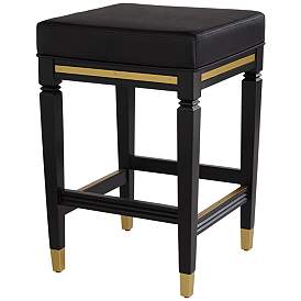 Image2 of 55 Downing Street Jaxon 26" High Black Faux Leather Counter Stool