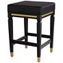 55 Downing Street Jaxon 26" High Black Faux Leather Counter Stool