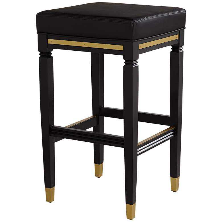 Image 2 55 Downing Street Jaxon 31 1/4" High Black Faux Leather Barstool