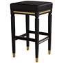 2_55 Downing Street Jaxon 31 1/4" High Black Faux Leather Barstool