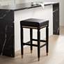 1_55 Downing Street Jaxon 31 1/4" High Black Faux Leather Barstool