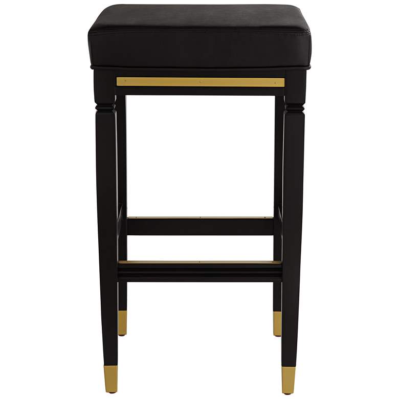 Image 7 55 Downing Street Jaxon 31 1/4" High Black Faux Leather Barstool more views
