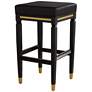 55 Downing Street Jaxon 31 1/4" High Black Faux Leather Barstool
