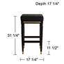 55 Downing Street Jaxon 31 1/4" High Black Faux Leather Barstool