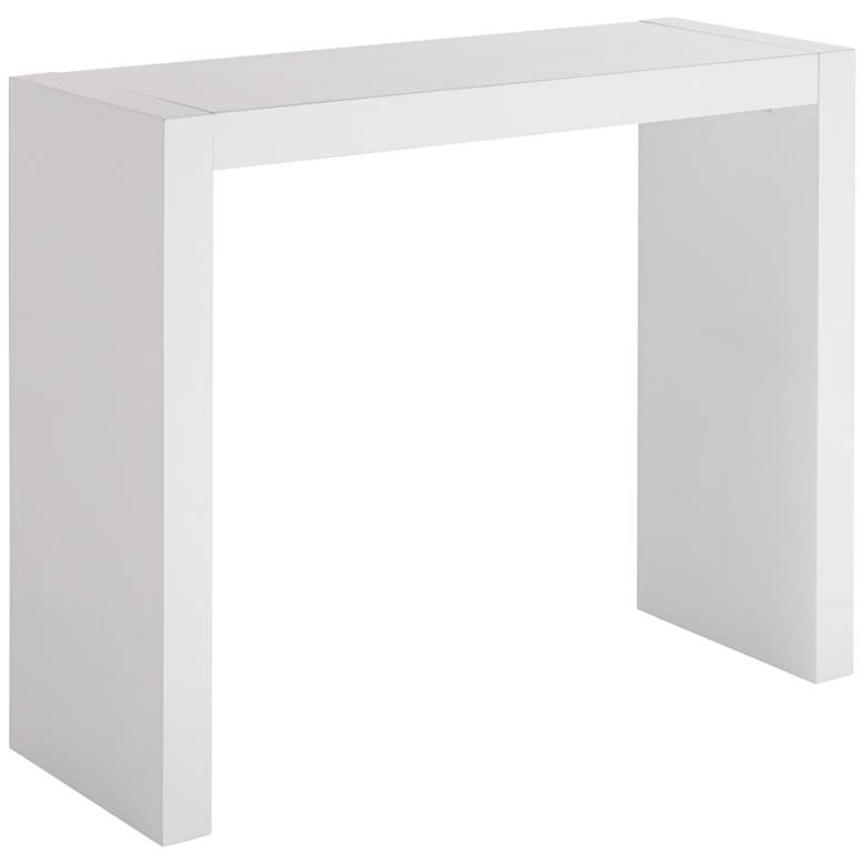 Image 2 55 Downing Street Jessa 50" Wide Modern Gloss White Bar Table