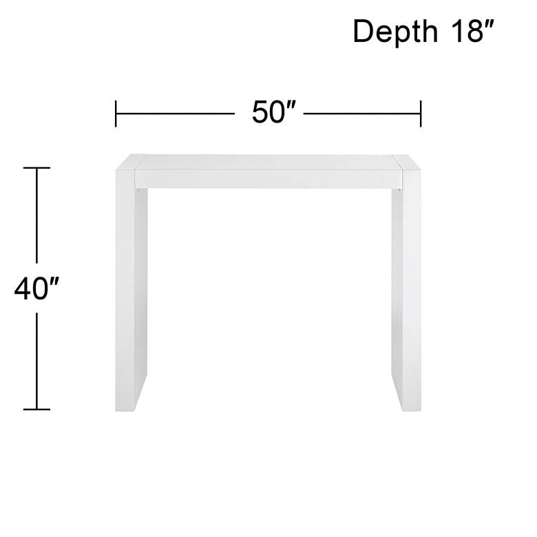Image 6 55 Downing Street Jessa 50" Wide Modern Gloss White Bar Table more views